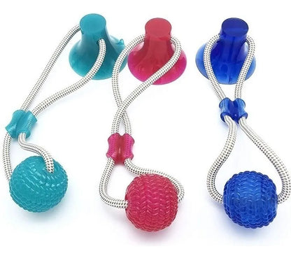 Juguete interactivo Pet Push Ball con ventosa para perro, de varios colores